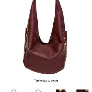Hammitt Burgundy Hobo Bag with Gold Accents